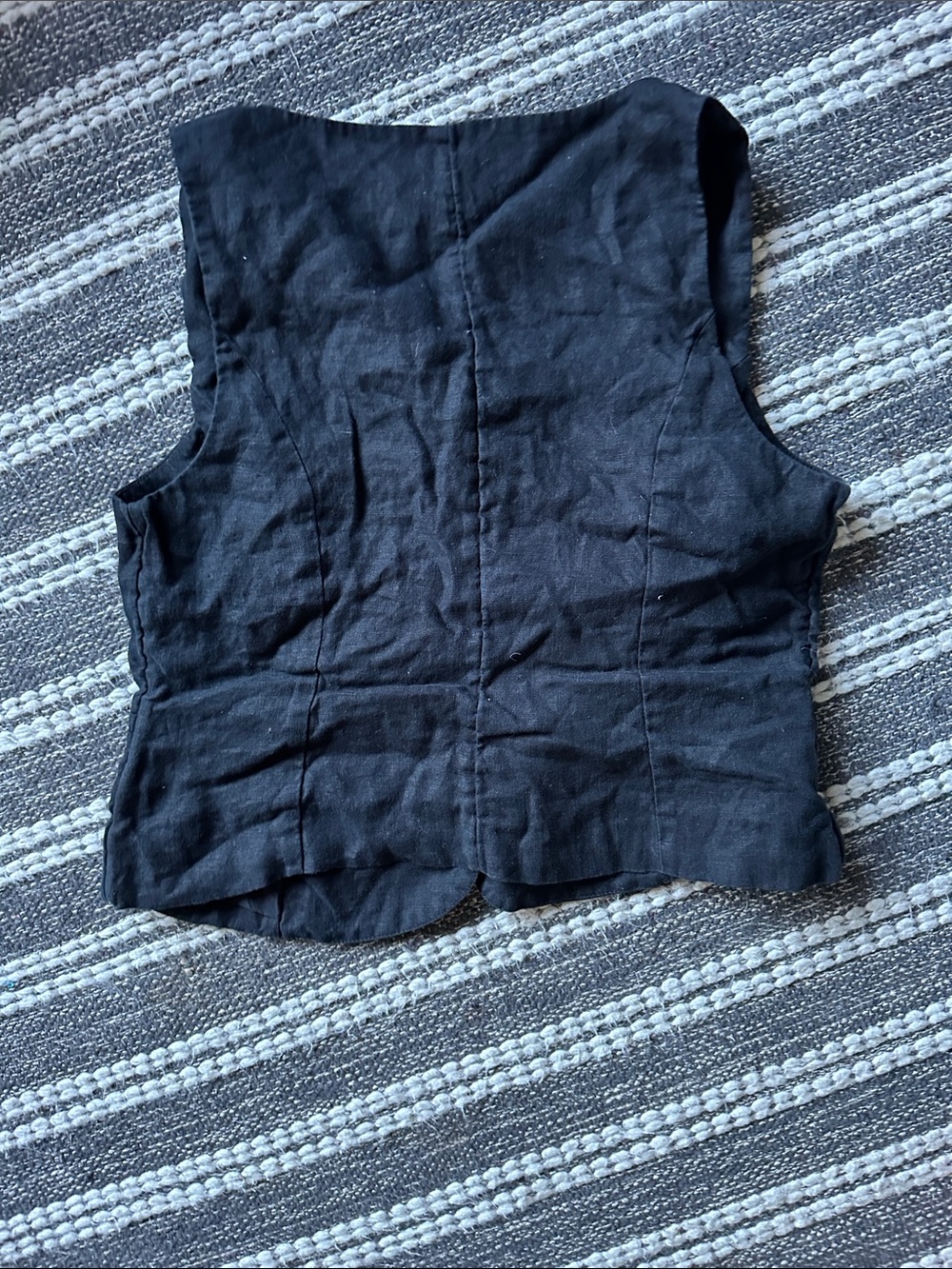 J. Crew Black Sleeveless Button Front Vest - Picture 4 of 6